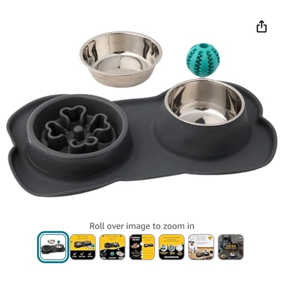 Canine Karma Pet Goodness Slow Feeder Dog Bowl Set - Picture 1 of 7